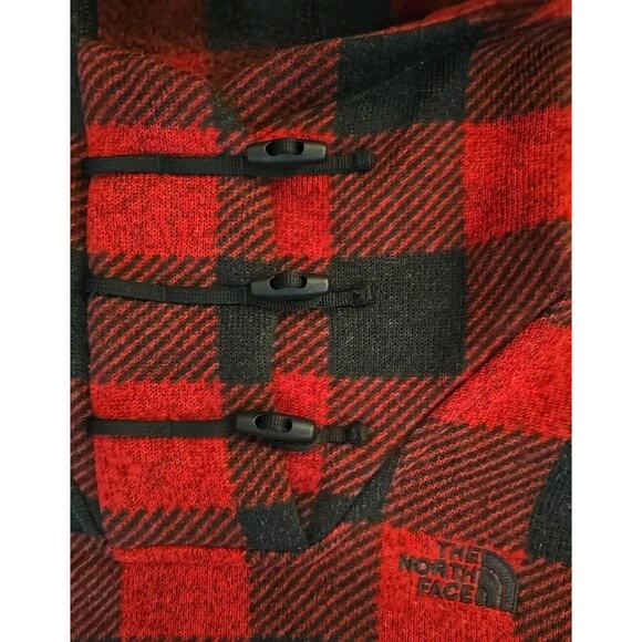 THE NORTH FACE Women's Crescent Hoody Pullover Buffalo Plaid Medium Red Black - Picture 4 of 12